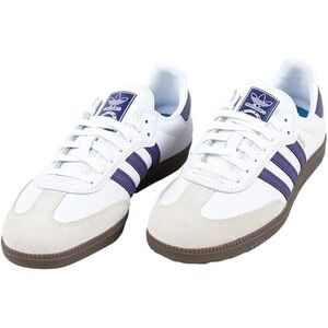 Men's Adidas Samba ADV Comfy Athletic Shoes / White Purple / IE6613 / Size 14